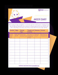anger diary worksheet