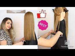 قص الشعر طول واحد ومتساوي بالبيت One Length Hair Cut At Home Youtube