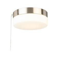 The distinct categories of pull chain ceiling light. Hampton Bay 8 In 60 Watt Equivalent Brushed Nickel Integrated Led Drum Flush Mount With Pull Chain And Glass Shade Isp8011l 2 The Home Depot