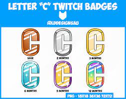 Twitch Sub Badges Bit Badges Letter C Lettering Twitch Badge