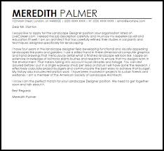 Landscape Designer Cover Letter Sample Cover Letter Templates Examples
