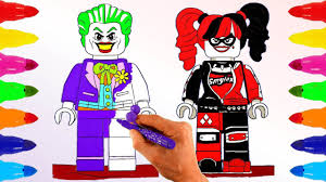 Lego coloring pages free make your own lego mini figure coloring in printable. Lego Joker And Harley Quinn Coloring Pages For Kids Learn Colors With Colored Markers For Children Youtube