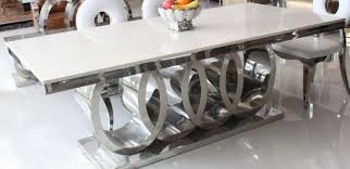 We have a myriad of styles of dining tables, and if you want to narrow your options to something more specific than your current filter of seats 8 or more, such as finding dining tables by brands like or just use the filter options. Modern Marble Top White Dining Table My Aashis