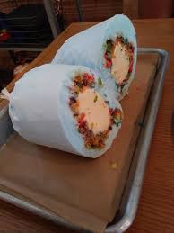 Ice cream burrito or cotton candy ice cream burrito) is a hybrid dessert made up of ice cream, cotton candy and toppings. Cotton Candy Burrito You Ll Need At Least 2 Or Three To Share Picture Of Milk Tavern Los Angeles Tripadvisor
