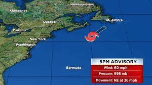 Bill is moving toward the northeast near 23 mph (37 km/h), and this general motion is expected through wednesday with increasing forward speed. Tropical Storm Bill Dissipates Near Nova Scotia