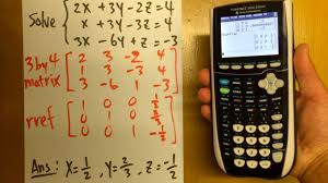 As inverse of a matrix is unique therefore this matrix equation gives unique solution for the given system of linear equations. Ti 84 Tutorial Solve 3 By 3 System Of Equations By Matrix Rref Youtube