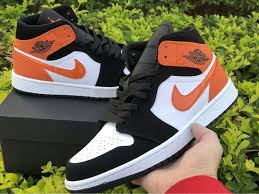 Black And Orange Air Jordan 1 Mid Pin Auf Air Jordan 1 Mid Aj1