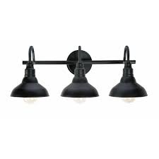 Watch your vanity lighting is not only useful for a successful bathroom lights can better of when the width of your fixture as shaving vanity lights home depot. Manor Brook Barnes 3 Light Black Vanity Light Mb100363 The Home Depot