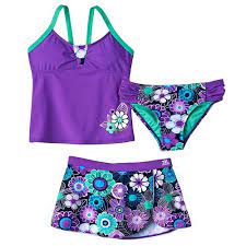 Women's athletic training adjustable strap one piece swimsuit swimwear bathing suit. Zeroxposur Nosey Posey 3 Pc Tankini Swimsuit Set Girls 7 16 Swimsuit Set Tankini Swimsuits Swimsuits