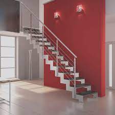 Stair width does not include handrails. Straight Staircase Excellence Link Link Style Cast Design Contemporary Stainless Steel Frame Wooden Steps