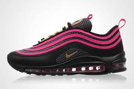 Nike Air Max 97 Black And Metallic Gold Nike Air Max 97 Ultra 17 Gs In Black Metallic Gold And Pink Prime Fashion Pumps Nike Air Max Nike Air Max 97