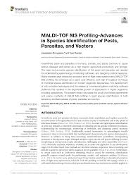 When agriculture or gardening is concerned, we hear about pests and diseases, although the differences are not completely clear, especially when it comes to fungal infections. Pdf Maldi Tof Ms Profiling Advances In Species Identification Of Pests Parasites And Vectors