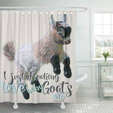 Buttermilk has more lactic acid than other milks, so in theory, it's a better exfoliator. Amazon Com Semtomn Shower Curtain Cute Goat Love I Just Freaking Baby Animal Nigerian 66 X72 Home Decor Waterproof Bath Bathroom Curtains Set With Hooks Home Kitchen