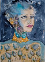 Peacock # watercolour Miira Johanna Hyvonen