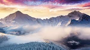 Sunset trails mountains road long exposure 4k wallpapers. Winter Mountains 4k Wallpaper