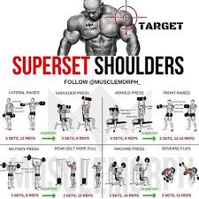 Swipe Left Complete 6 Days A Week Superset Workout Plan Musclemorph Monday Chest Tuesday Back Wednesday Shou Shoulder Workout Gym Workouts Workout Plan