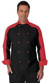 Men S Black And Red Chef Coat Men S Chef Coats Chef Coat Coats For Women Chef Wear