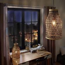 Suspension En Bambou Raye Noir Pianosa 42w H 100cm Luminaire Design Luminaire Lampe