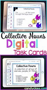 collective nouns task cards 2nd grade grammar centers for