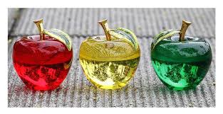 Amazon Com H D Crystal Glass Apple Paperweight Craft Decor Apple Set Of 3 Office Products Crystal Paperweight Glass Figurines Glass Paperweights