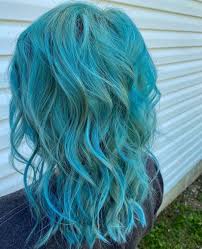 Blue pressed flower cosmetic decals. Arctic Fox Semi Permanent Hair Colors Aquamarine