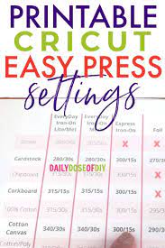 Cricut's online heat guide is a pretty handy tool. Cricut Heat Guide Printable Easy Press Settings Daily Dose Of Diy