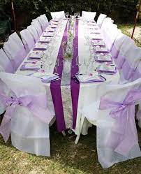 Decoration De Mariage De Valerie Et Pascal Blanc Et Violet Deco Mariage Blanc Decoration Mariage Table Mariage Blanche