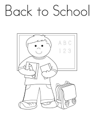 First Day Of School A Boy Student With All His Stuff For The First Day Of School Coloring P School Coloring Pages Kindergarten Coloring Pages Coloring Pages