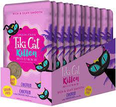 Amazon Com Tiki Cat Velvet Mousse Grain Free Wet Cat Food Silky Smooth Kitten Food 12 Pouches 2 4oz Chicken And Liver Pet Kitten Food Wet Cat Food Tiki