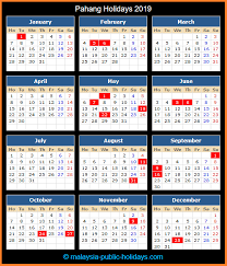 Update on 3 oct 2019: Pahang Holidays 2019