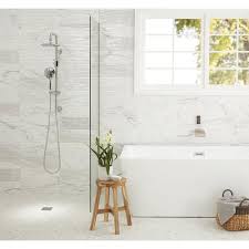 How to keep your shower clean and spiffy the john bridge way. Marble Art Wave Polished Ceramic Tile 6 X 18 100507888 Floor And Decor