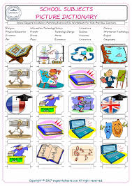 school subjects vocabulary matching exercise esl worksheets for kids and new learners school subjects middle school vocabulary worksheets for kids