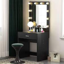 Vanity mirrors with lights are useful when you want to apply makeup to your face. Makeup Vanity With Lighted Mirror Dressing Table Dresser Desk For Bedroom