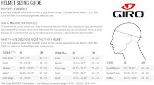 Giro Ski Helmet Size Chart Best Picture Of Chart Anyimage Org