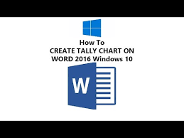How To Make Tallies In Ms Word 2016 Windows 10 Youtube