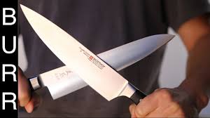 Considering the gripping, there is an ergonomic santoprene handle available on this knife set. Japanese Gyuto Vs German Chef Knife Youtube