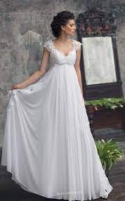 Plus Size Wedding Dresses 2018 Empire Waist Empire Waist Wedding Dresses With Cap Slee Empire Wedding Dress Empire Waist Wedding Dress Pregnant Wedding Dress
