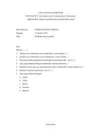 Soal teori kejuruan multimedia dan kunci jawaban 2021. Soal Essay Teori Kejuruan Multimedia Masnurul