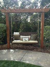 My Sister S New Backyard Swing Garden Bench Swing Garden Swing Seat Backyard Swings Backyard Landscaping Designs