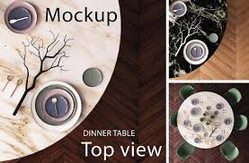 Mockup Of A Dining Table Top View Dining Table Top Dining Table Table Top View