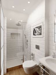 Small Bathroom Big Space White Brick Timber Flooring Chrome Finishes Bathroom Inspiration Small Bathroom Bathroom Renos