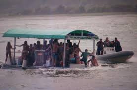 pontoon boat nearly sinks