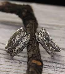His And Her Tree Wedding Bands Vintage Style His And Her Rings Set Tree Bands Set Sterling Silver Wedding Bands Matching Wedding Rings Silver Wedding Bands Matching Wedding Rings Sterling Silver