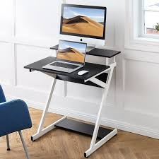 Buy products such as costway computer desk pc laptop writing table workstation student study furniture black at walmart and save. Fitueyes Computer Desk For Small Spaces Corner Desk Study Writing Desk With Shelf Cd307002ww Walmart Com Walmart Com