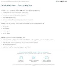 Not only does effective storage keep you healthy, but it also can save money. Quiz Worksheet Food Safety Tips Study Com