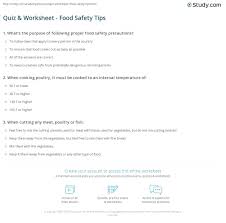 For these reasons, proper food storage is important. Quiz Worksheet Food Safety Tips Study Com