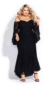 Shop Women S Plus Size Mesmerise Maxi Dress Black City Chic Usa Plus Size Black Dresses Evening Dresses Plus Size Black Maxi Dress