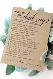 What Did The Dad Say Baby Shower Game In 2021 Baby Shower Game Cards Baby Shower Inspiration Baby Shower Fun