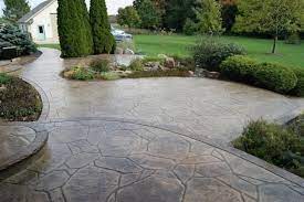 Arizona Flagstone Flagstone Stamped Concrete Backyard