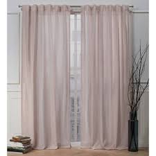 84 X54 Faux Linen Slub Back Tab Light Filtering Window Curtain Panels Blush Pink Nicole Miller Target